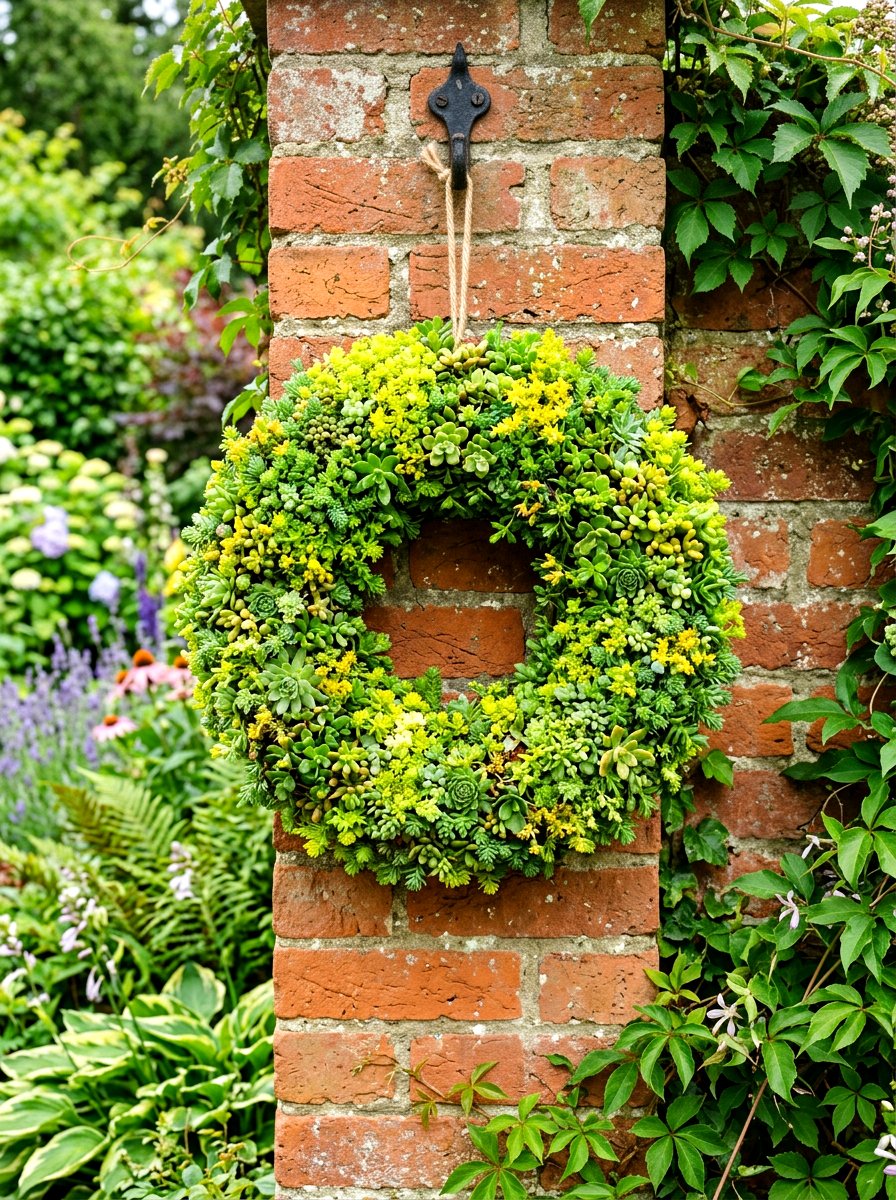 Sedum Wreath - 25 Spring Succulent Wreath Ideas