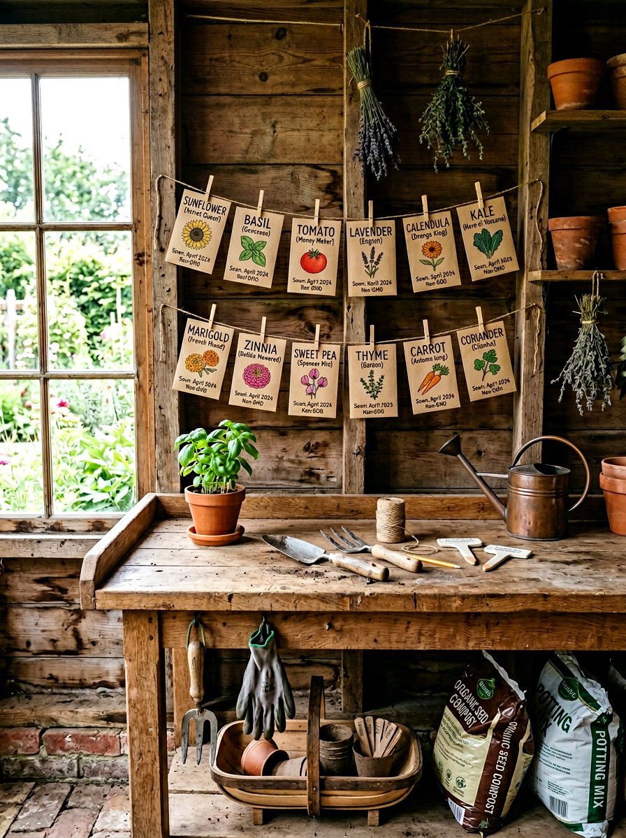 Seed Packet Display - 25 Spring Hand Lettering Decor Ideas