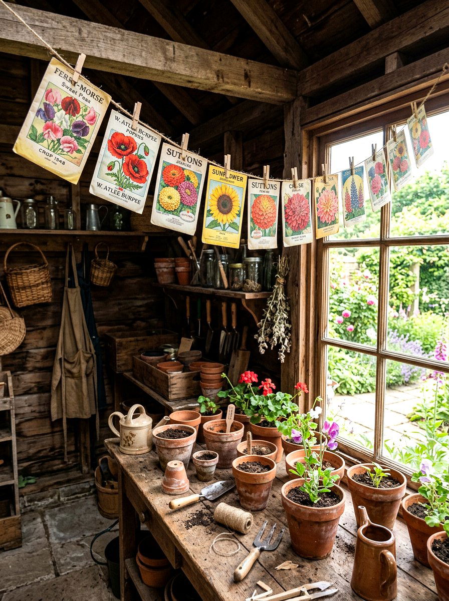 Seed Packet Garland - 25 Spring Bunting Ideas