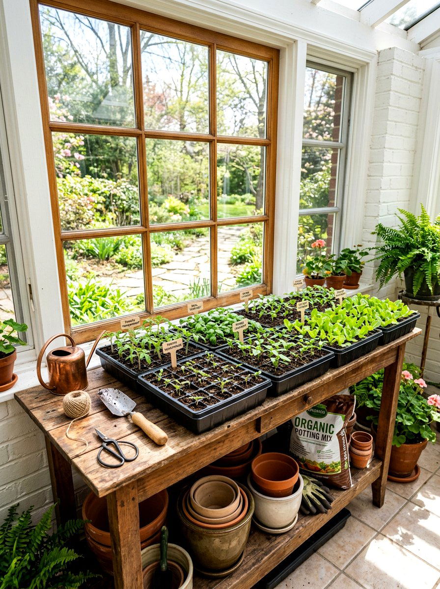 Seed Starting Tray - 25 Spring Windowsill Garden Ideas