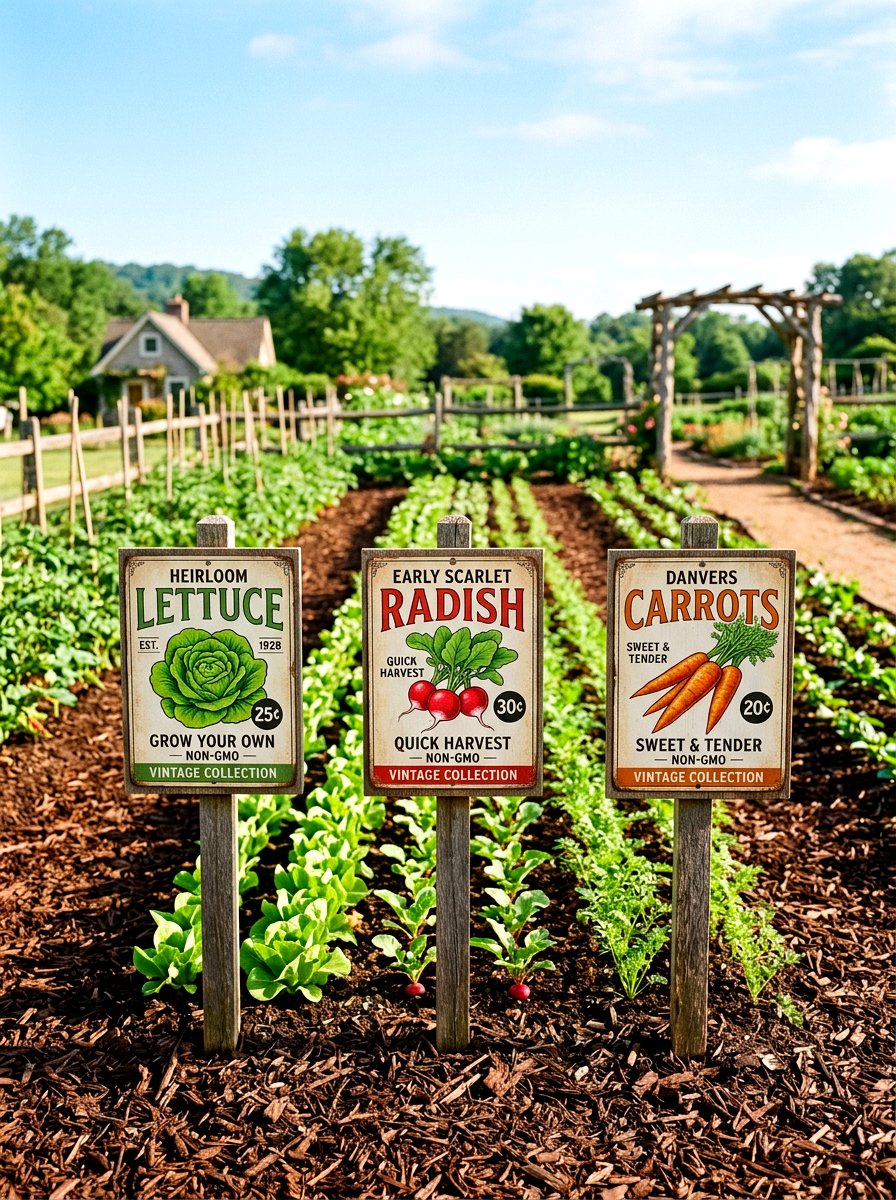 Seed packet garden sign - 25 Spring Garden Sign Ideas