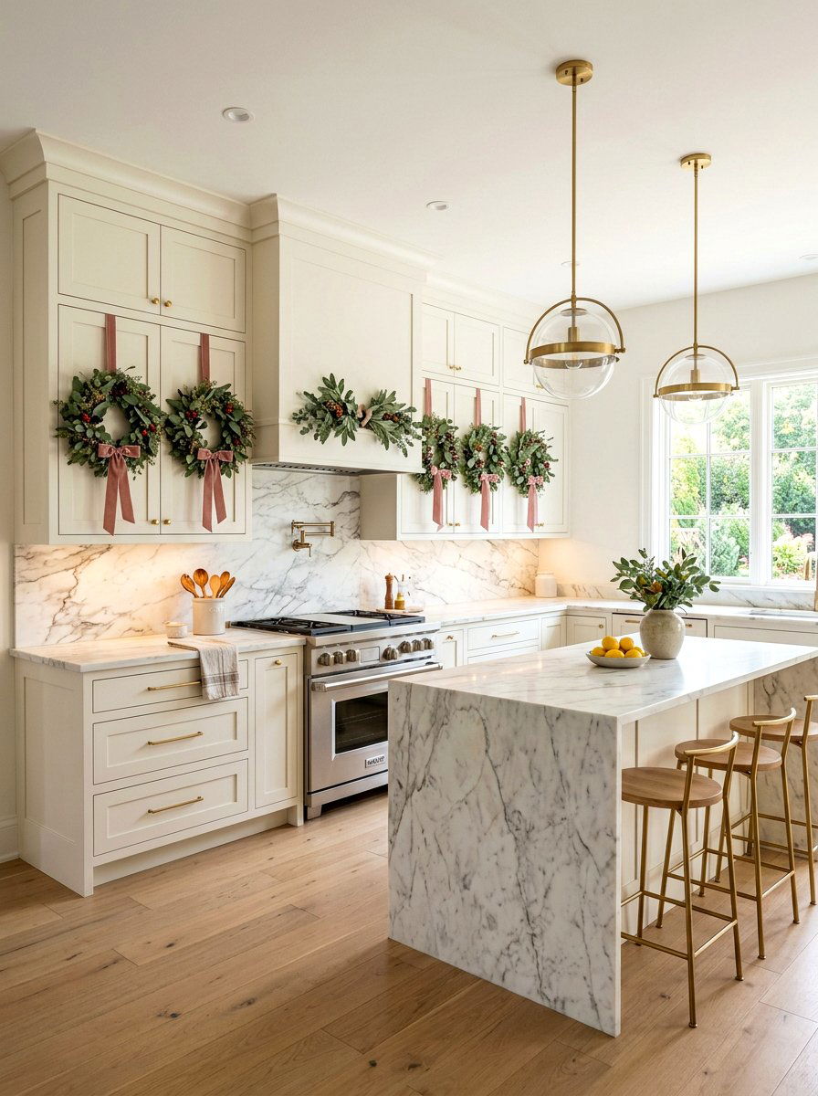 Seeded Eucalyptus Wreath - 25 Spring Cabinet Wreath Ideas