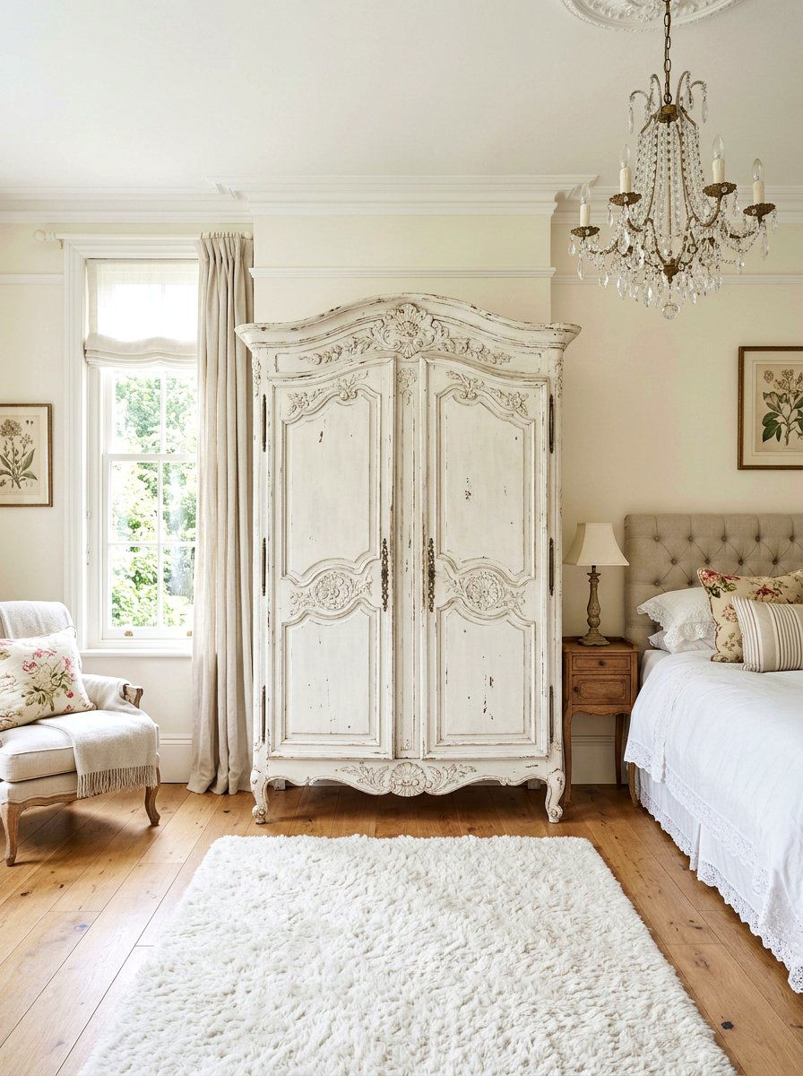 Shabby Chic Armoire - 25 Spring Distressed Furniture Ideas