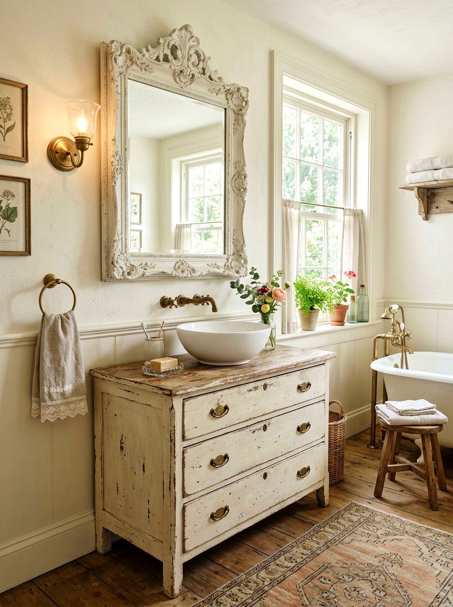 Shabby Chic Bathroom Vanity - 25 Spring Shabby Chic Decor Ideas