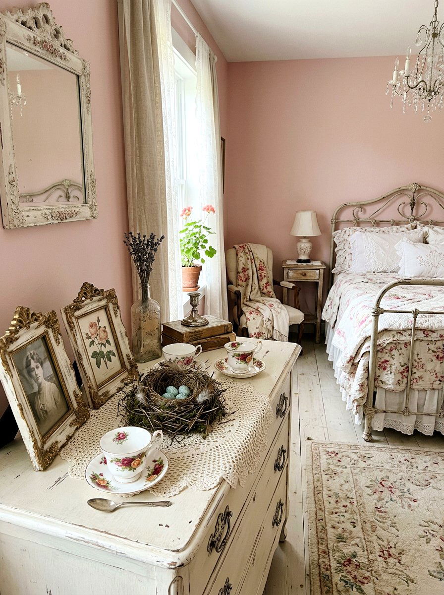 Shabby Chic Bird Nest - 25 Spring Bird Nest Centerpiece Ideas