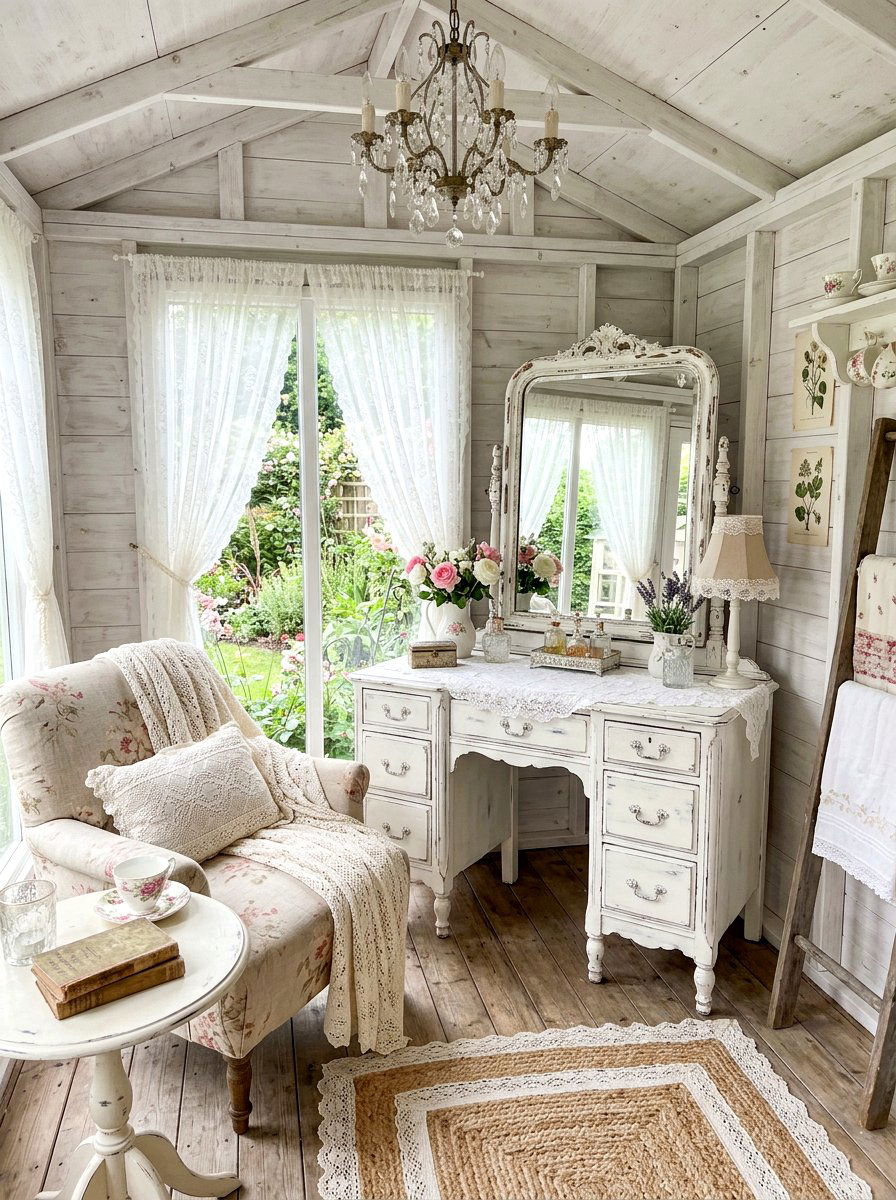 Shabby Chic Furniture - 25 Spring She Shed Decor Ideas