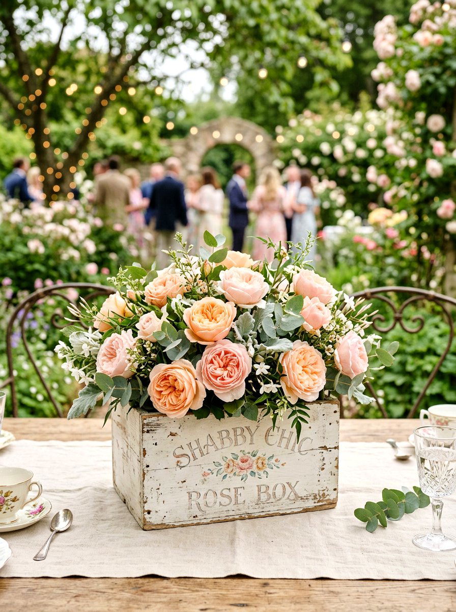 Shabby Chic Rose Box - 25 Spring Wooden Box Decor Ideas