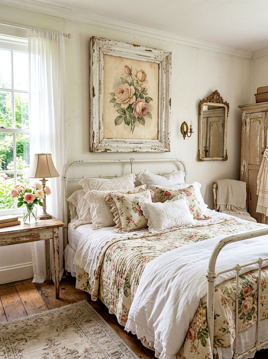 Shabby Chic Rose Print - 25 Spring Vintage Art Ideas