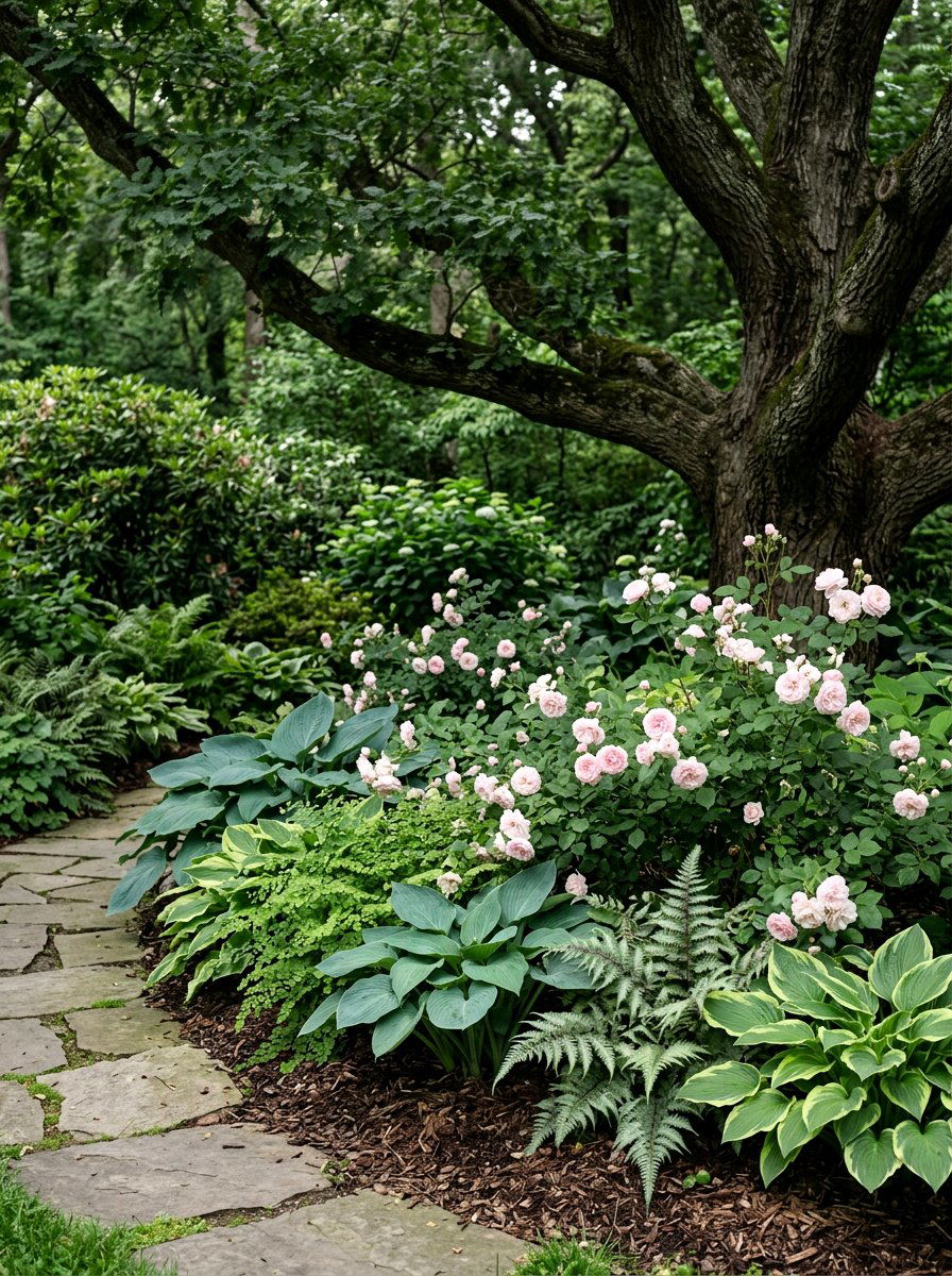 Shade Tolerant Rose Garden Corner - 25 Spring Rose Garden Ideas