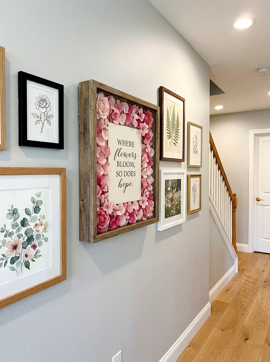 Shadow Box Flower Sign - 25 Spring DIY Sign Ideas