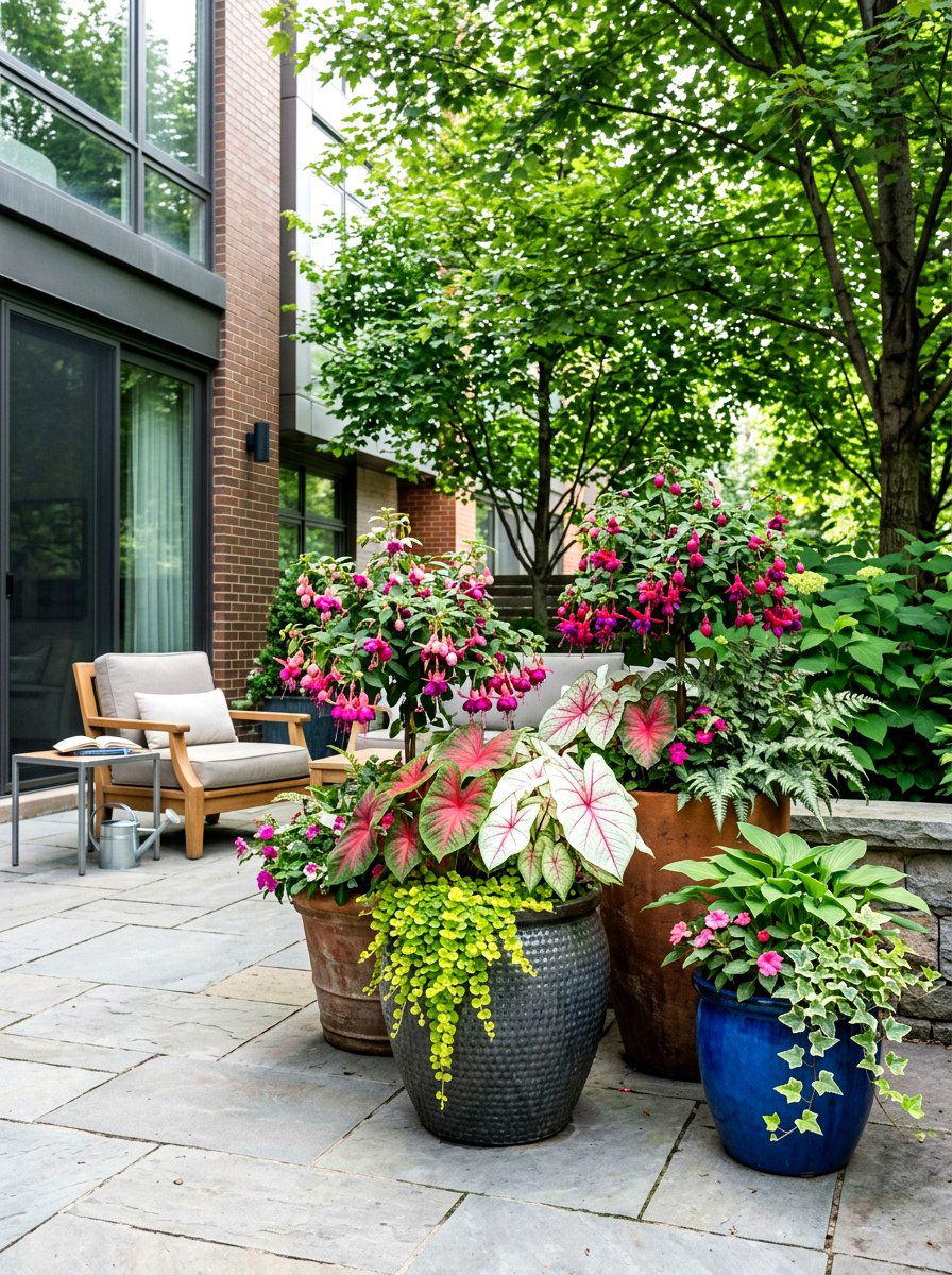 Shady container garden - 25 Spring Shade Garden Ideas