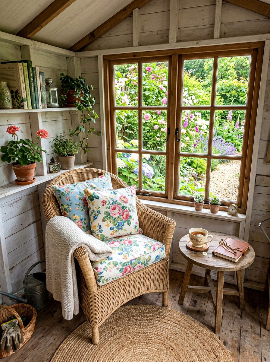 Shed Sitting Nook - 25 Spring Potting Shed Decor Ideas