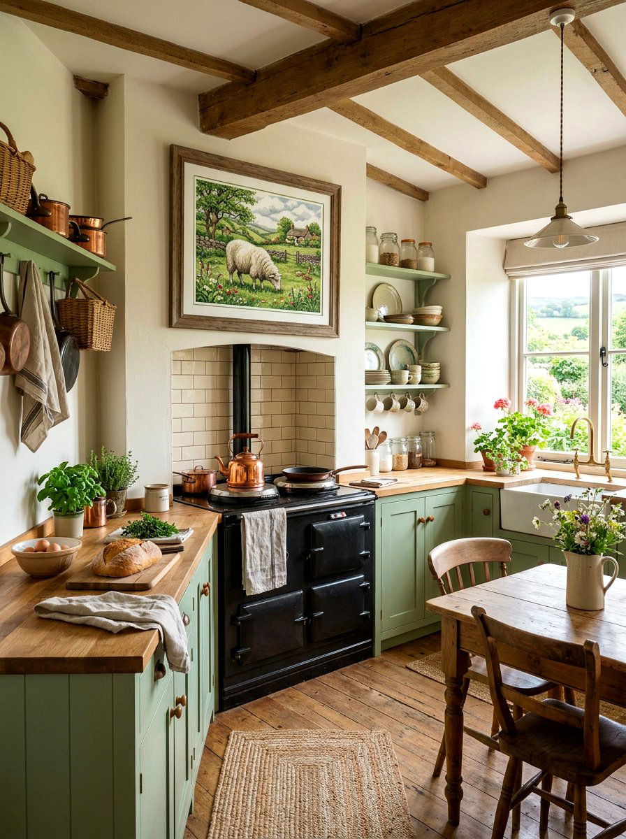 Sheep In Green Pasture Cross Stitch - 25 Spring Cross Stitch Pattern Ideas