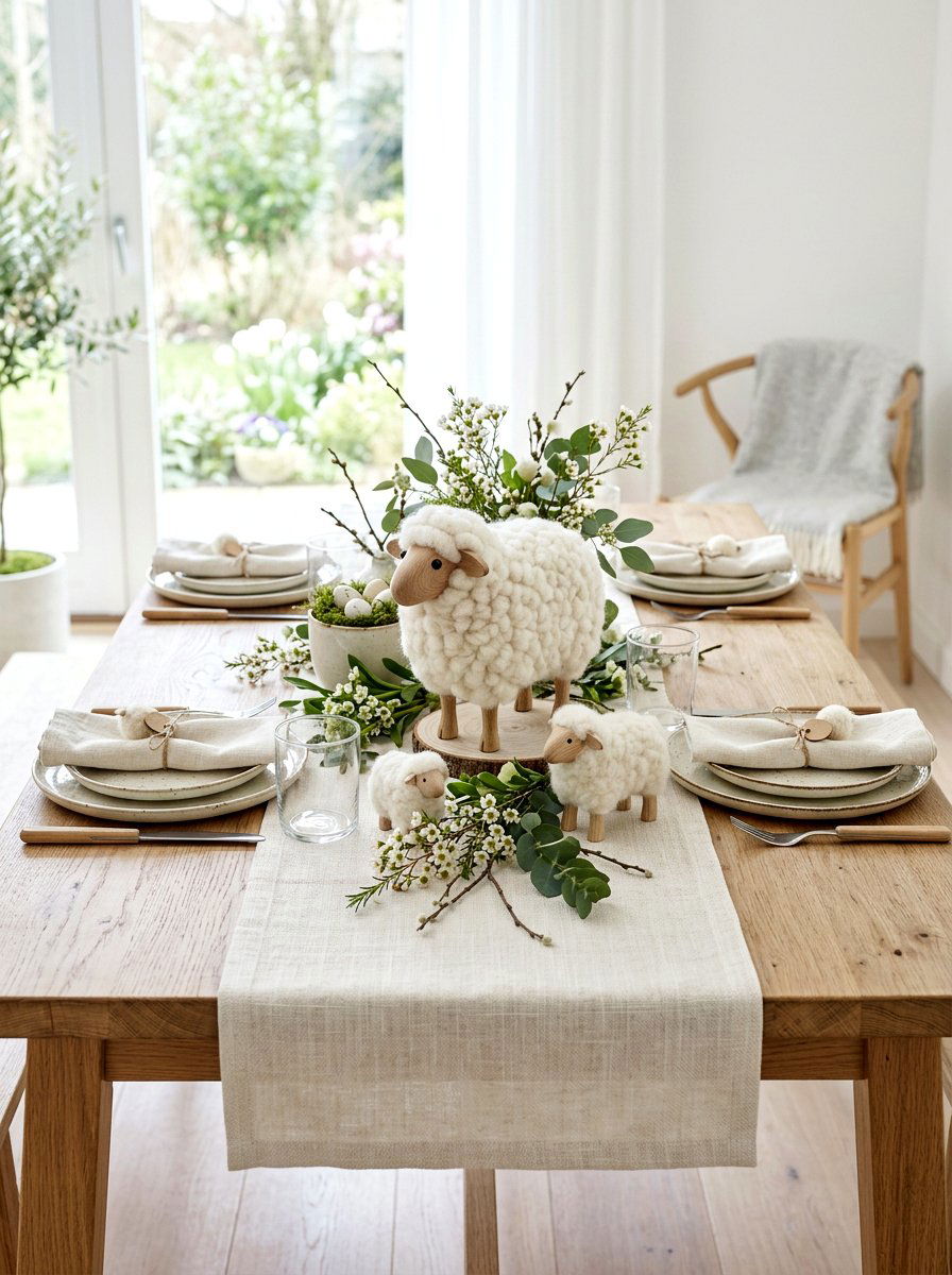 Sheep Table Decor - 25 Spring Kids Table Decor Ideas