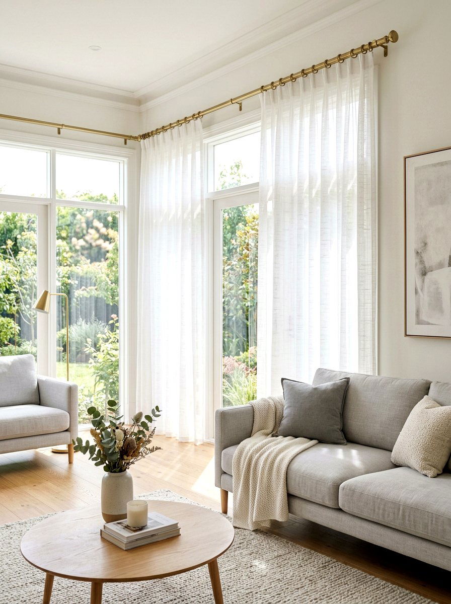 Sheer Curtain Living Room - 25 Spring Model Home Decor Ideas