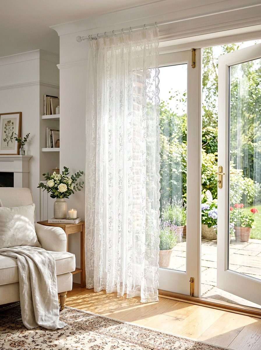 Sheer Door Panel - 25 Spring Patio Door Decor Ideas