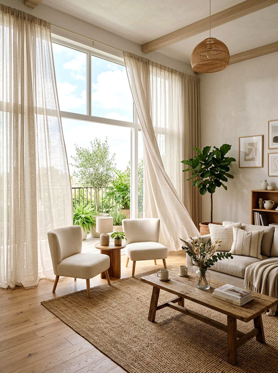 Sheer Linen Curtains - 25 Spring Home Refresh Ideas