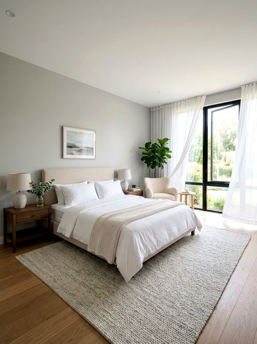 Sheer White Bedroom Curtains - 25 Spring Home Staging Ideas