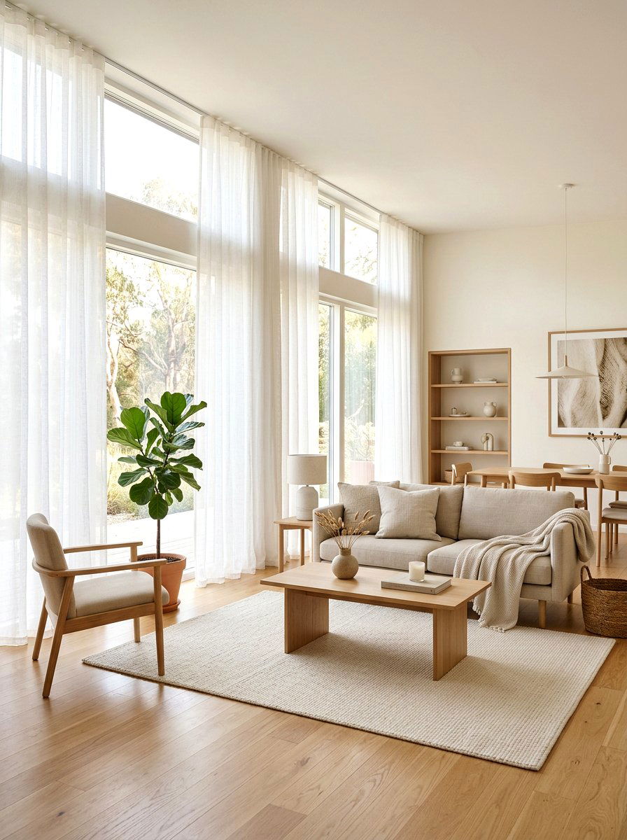 Sheer White Linen Curtain - 25 Spring Window Treatment Ideas