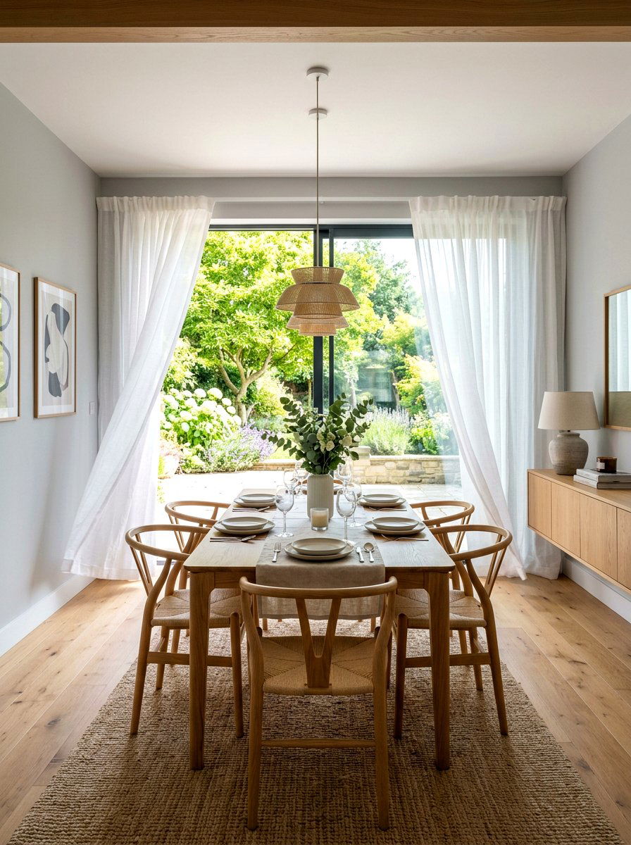 Sheer White Linen Curtains - 25 Spring Sliding Door Decor Ideas