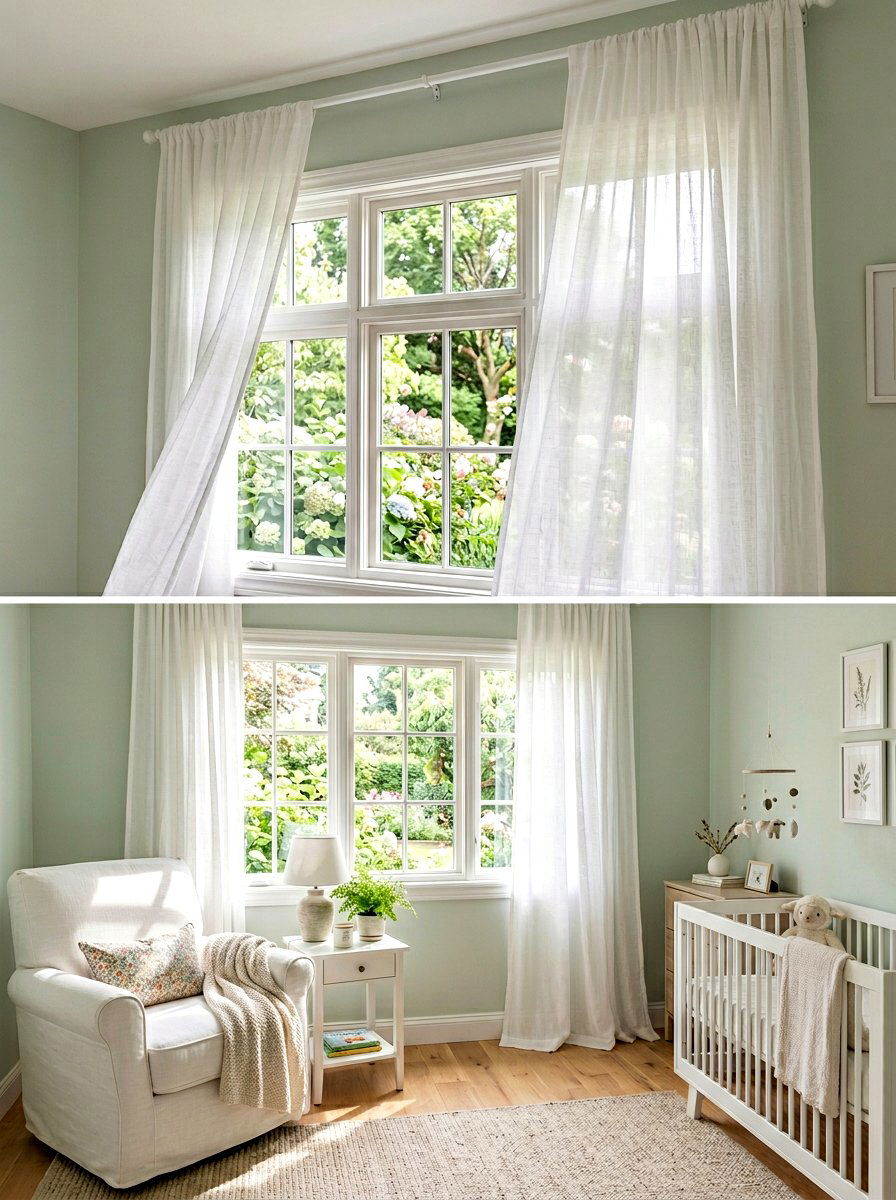 Sheer White Nursery Curtains - 25 Spring Baby Room Decor Ideas