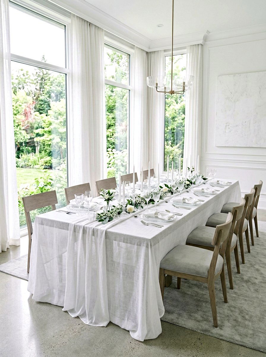 Sheer White Tablecloth - 25 Spring Tablecloth Ideas
