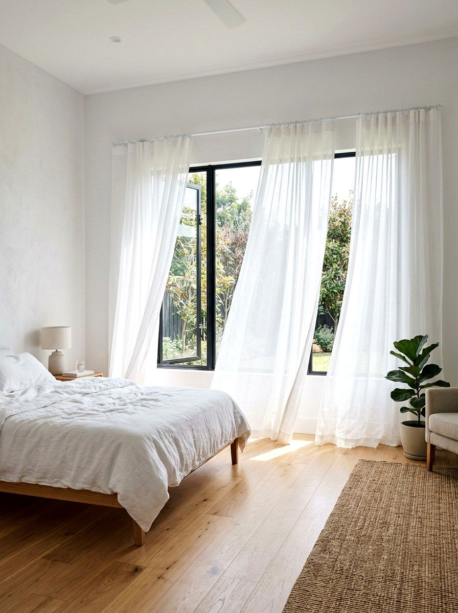 Sheer Window Curtains - 25 Spring Modern Decor Ideas
