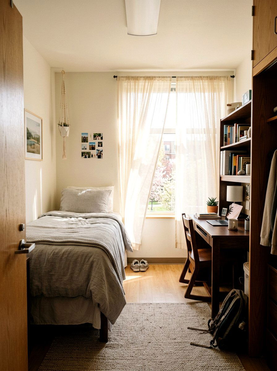 Sheer Window Curtains - 25 Spring Dorm Room Decor Ideas