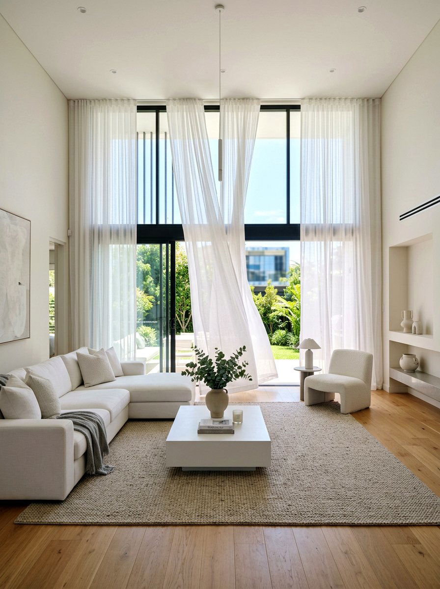 Sheer Window Drape - 25 Spring Window Decor Ideas