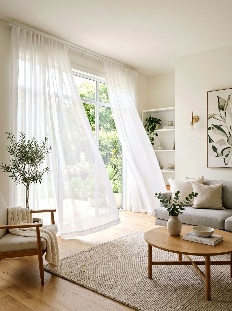 Sheer Window Treatment - 25 Spring Mobile Home Decor Ideas