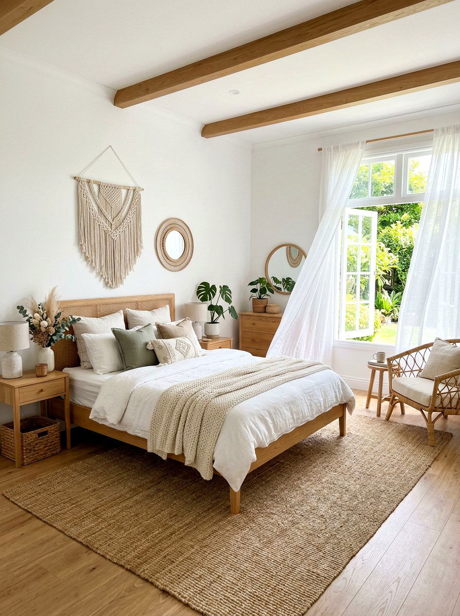 Sheer white curtains - 25 Spring Bohemian Decor Ideas