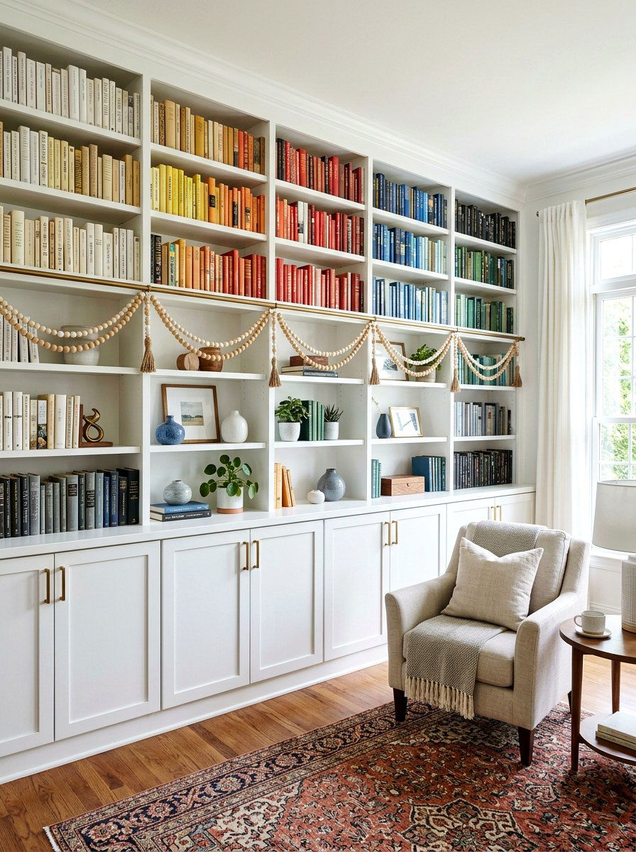 Shelf bead garland - 25 Spring Wooden Bead Garland Ideas