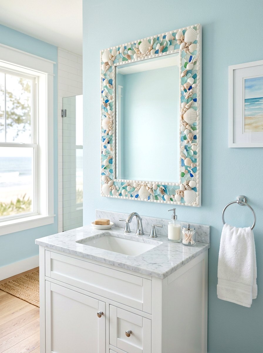 Shell mirror spring - 25 Spring Mirror Decor Ideas