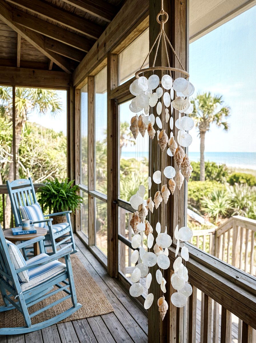 Shell wind chime - 25 Spring DIY Wind Chime Ideas