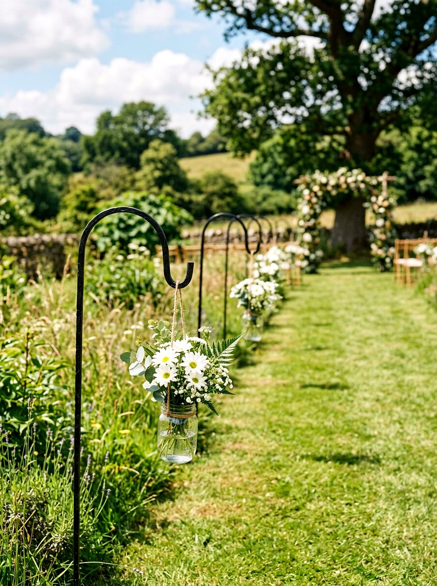 Shepherds Hook Marker - 25 Spring Outdoor Wedding Decor Ideas