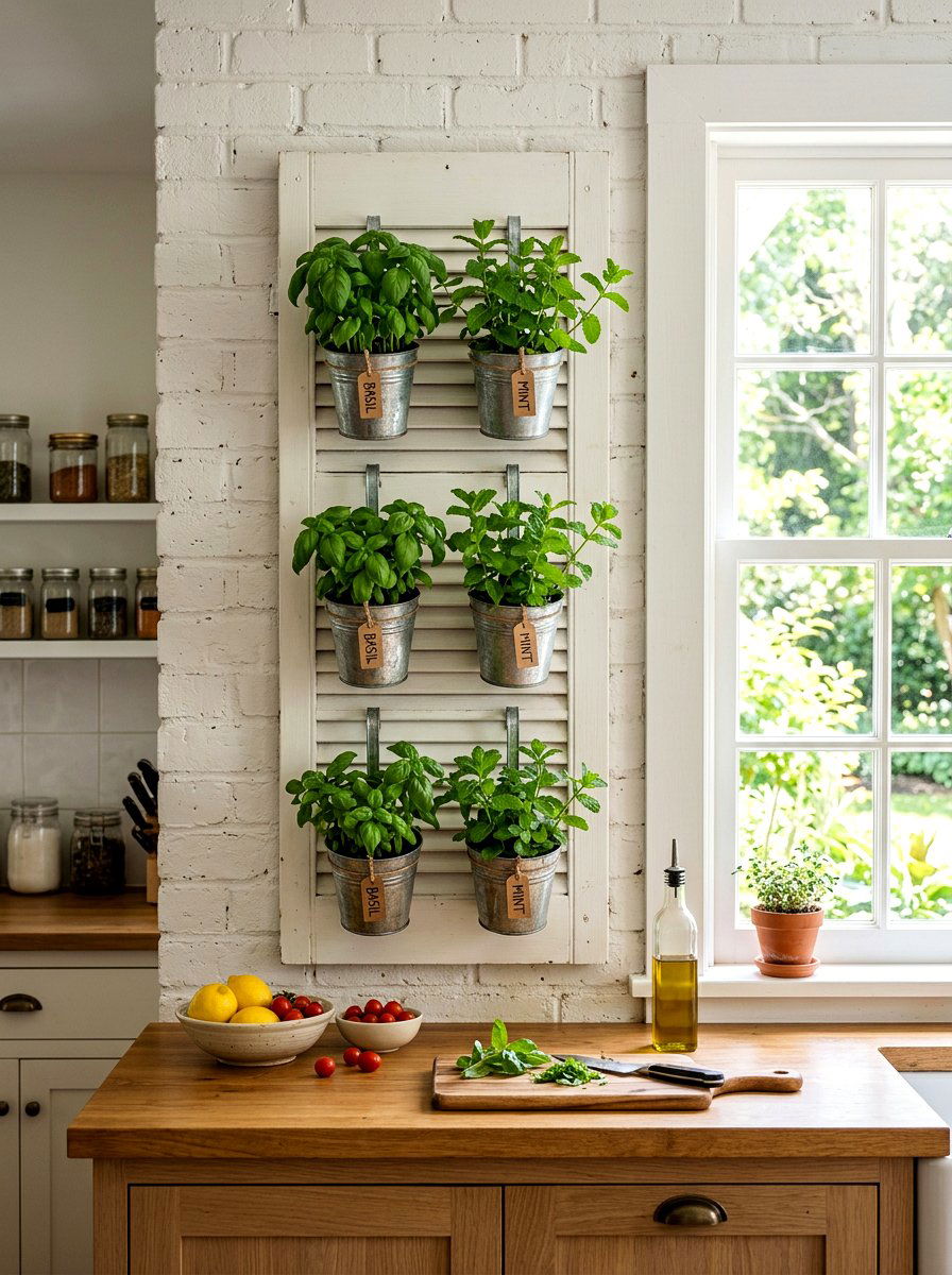 Shutter Herb Garden - 25 Spring Shutter Decor Ideas