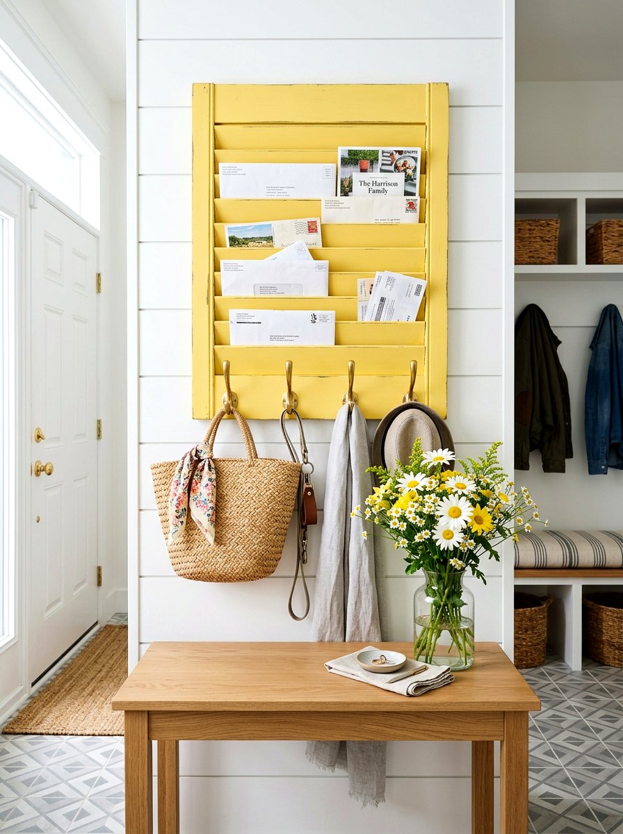 Shutter Mail Organizer - 25 Spring Shutter Decor Ideas