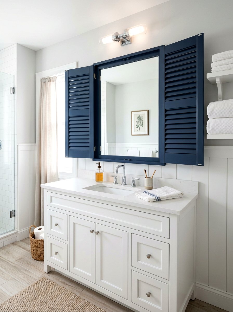 Shutter Mirror Frame - 25 Spring Shutter Decor Ideas