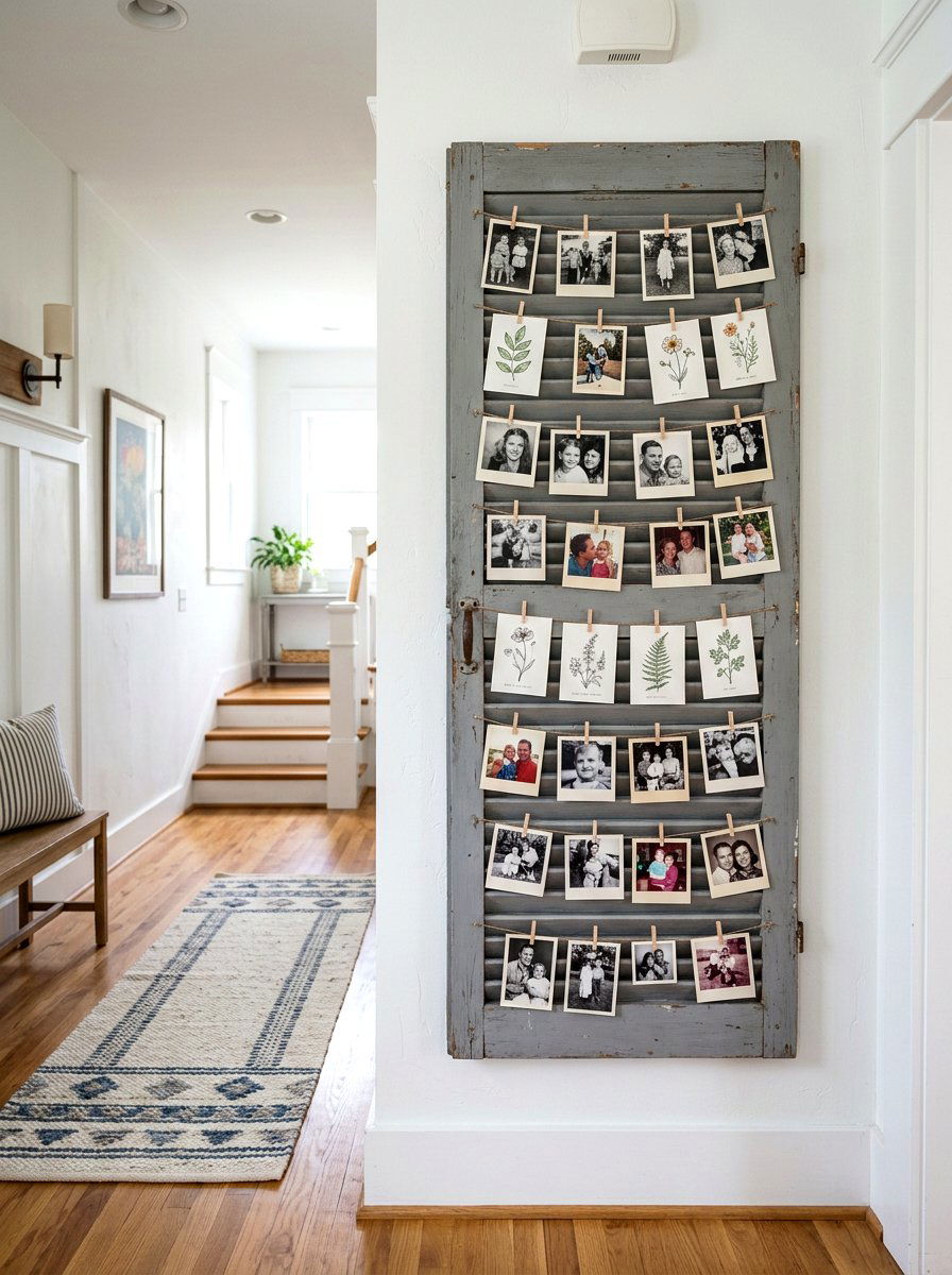 Shutter Photo Display - 25 Spring Shutter Decor Ideas