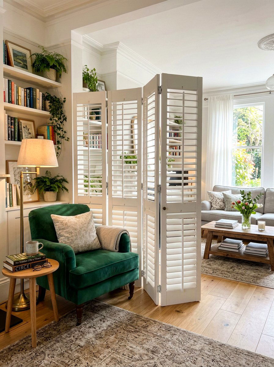 Shutter Room Divider - 25 Spring Shutter Decor Ideas