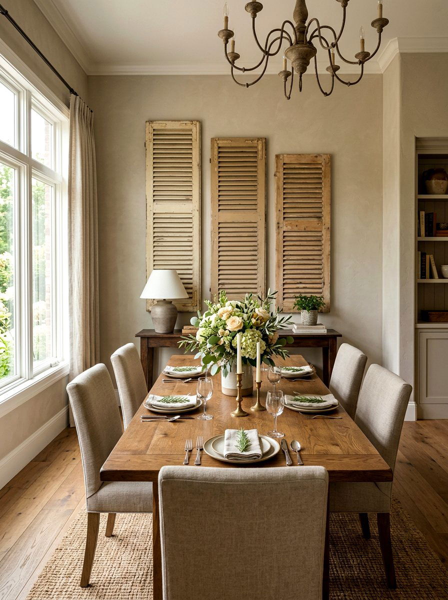 Shutter Wall Art - 25 Spring Shutter Decor Ideas