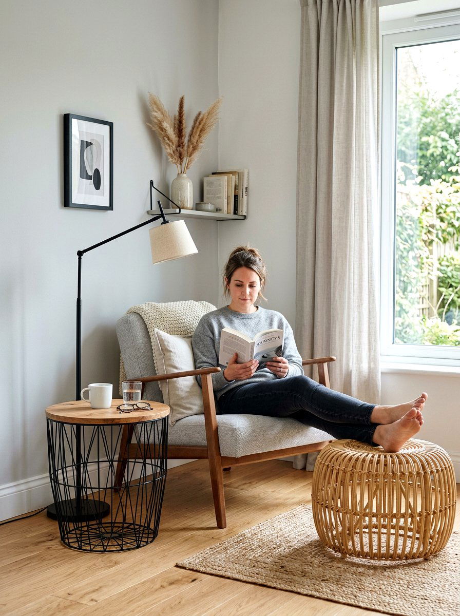 Side Table Wire Basket - 25 Spring Upcycled Furniture Ideas
