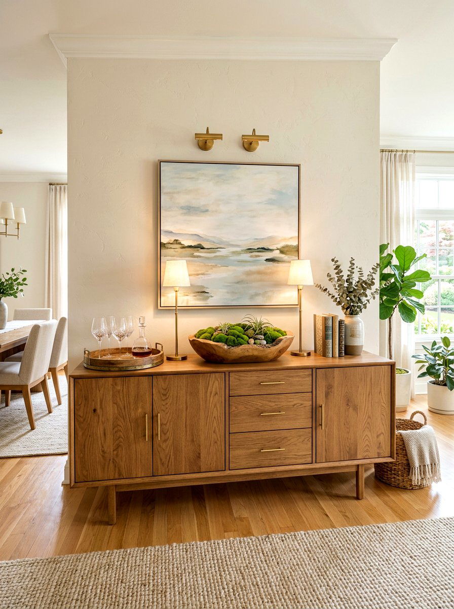 Sideboard buffet styling - 25 Spring Modern Farmhouse Decor Ideas