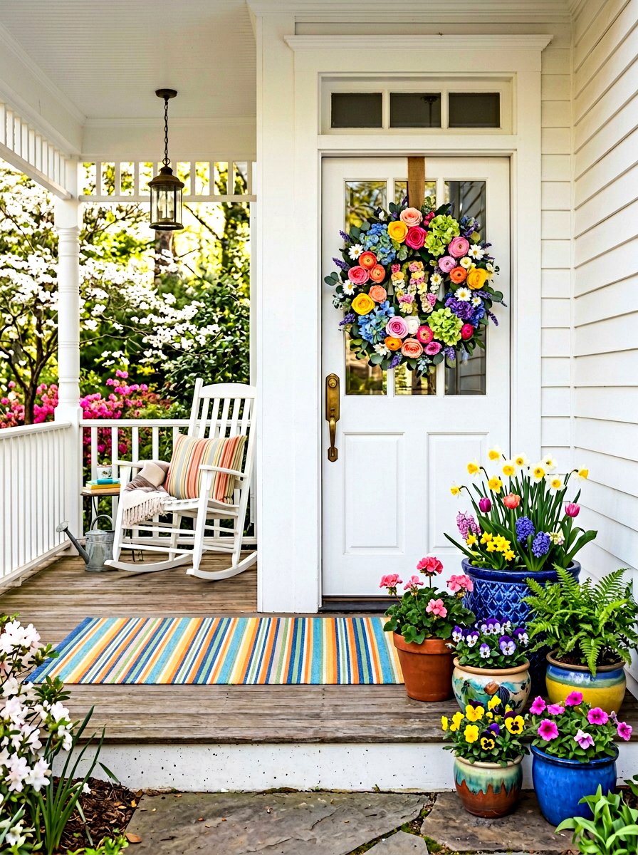 Silk Flower Letter Wreath - 25 Spring Initial Wreath Ideas