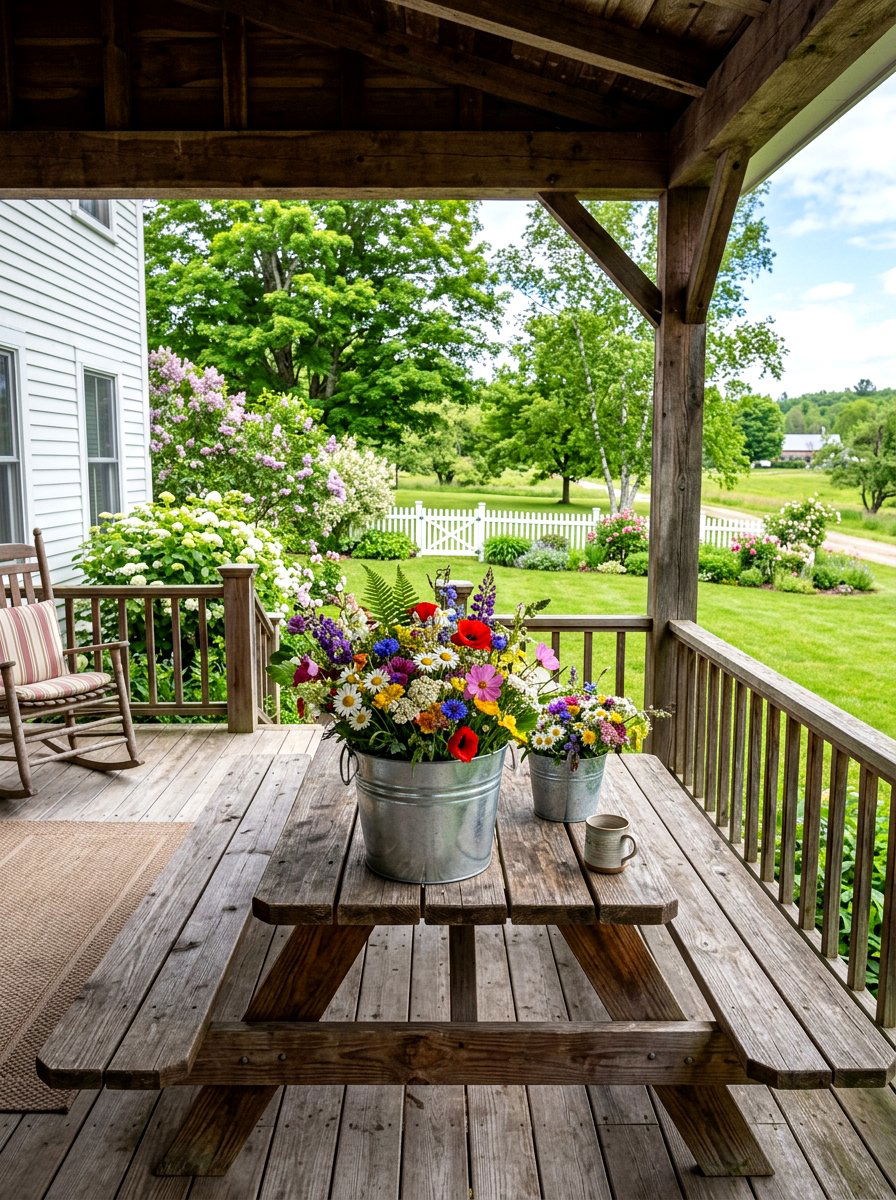 Silver Bucket Flowers - 25 Spring Wildflower Centerpiece Ideas