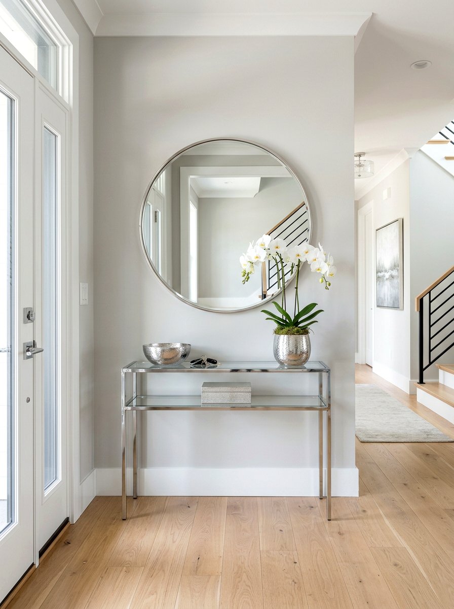 Silver Entryway Console - 25 Spring Silver Accent Decor Ideas