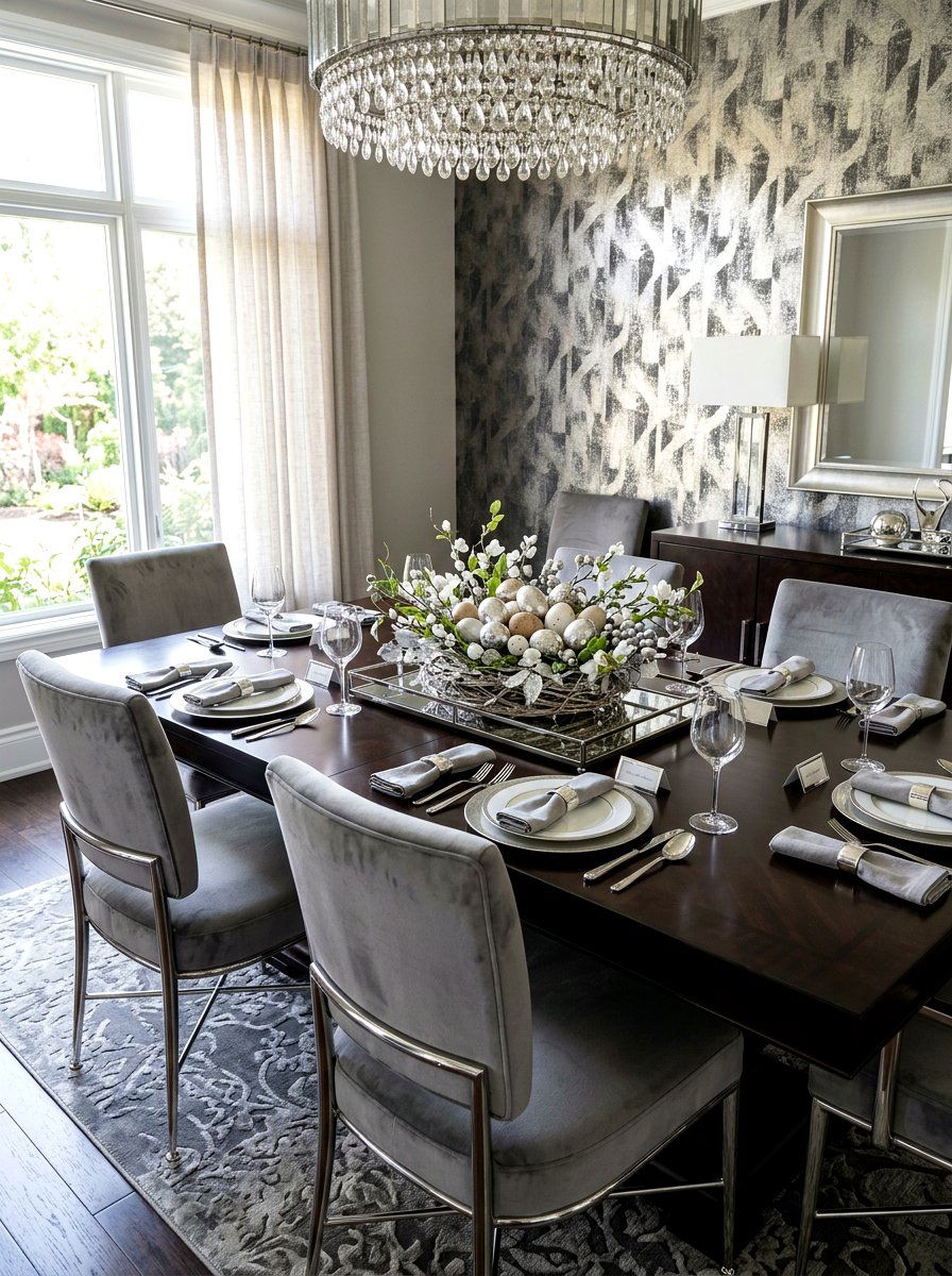 Silver Leaf Spring Nest - 25 Spring Bird Nest Centerpiece Ideas