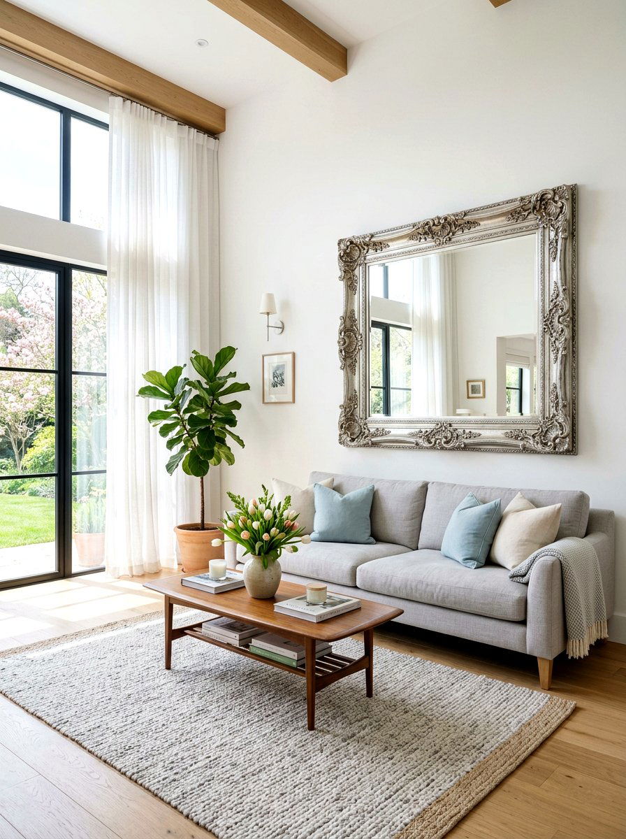 Silver Living Room Mirror - 25 Spring Silver Accent Decor Ideas