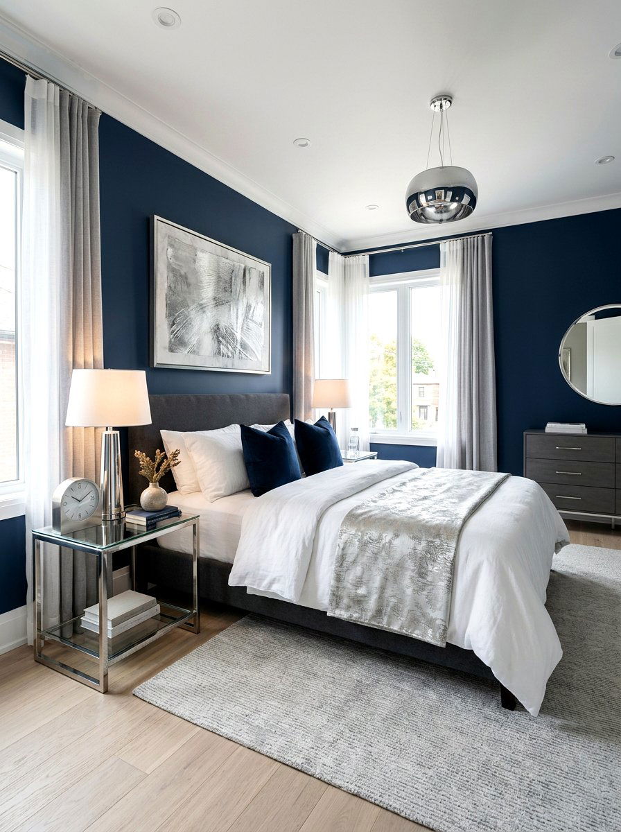 Silver Table Clock - 25 Spring Nightstand Decor Ideas