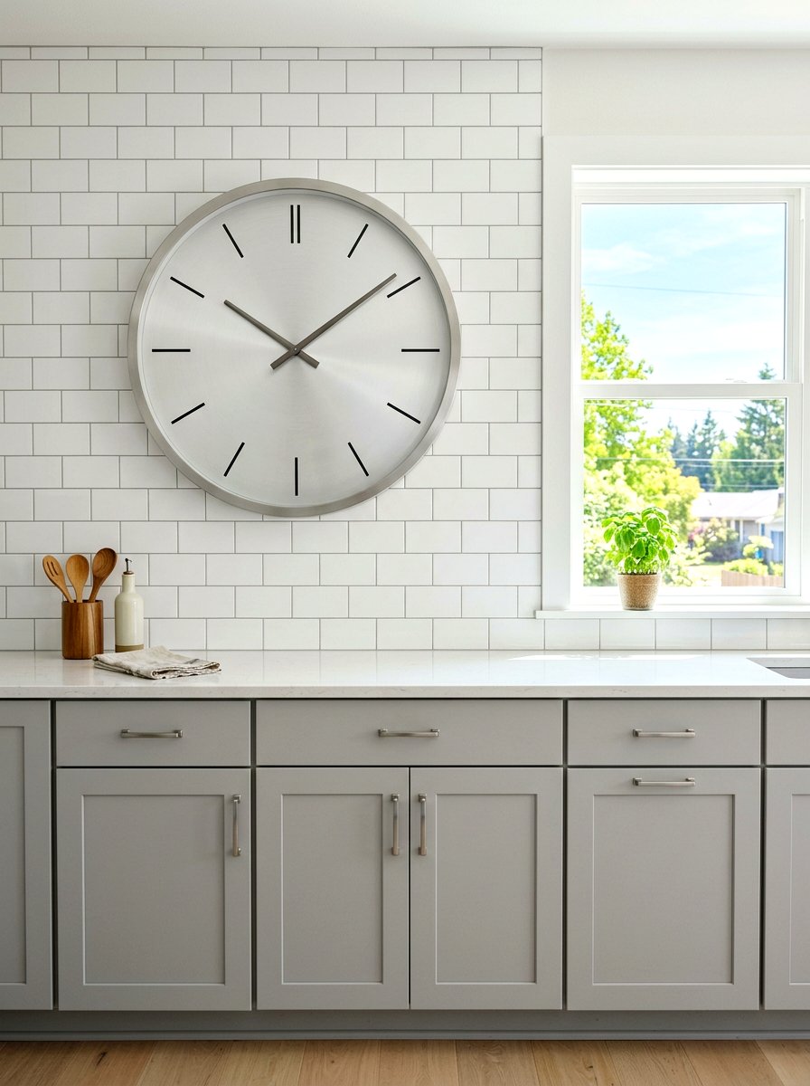 Silver Wall Clock - 25 Spring Silver Accent Decor Ideas